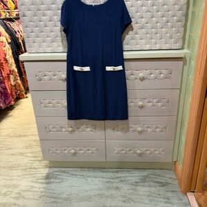 Charter Club Navy Dress with White Details